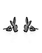 Black CZ Playboy Bunny Stud Earrings