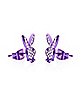 Purple CZ Playboy Bunny Stud Earrings