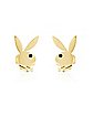 Goldtone Playboy Bunny Stud Earrings