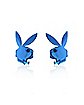 Blue Playboy Bunny Stud Earrings