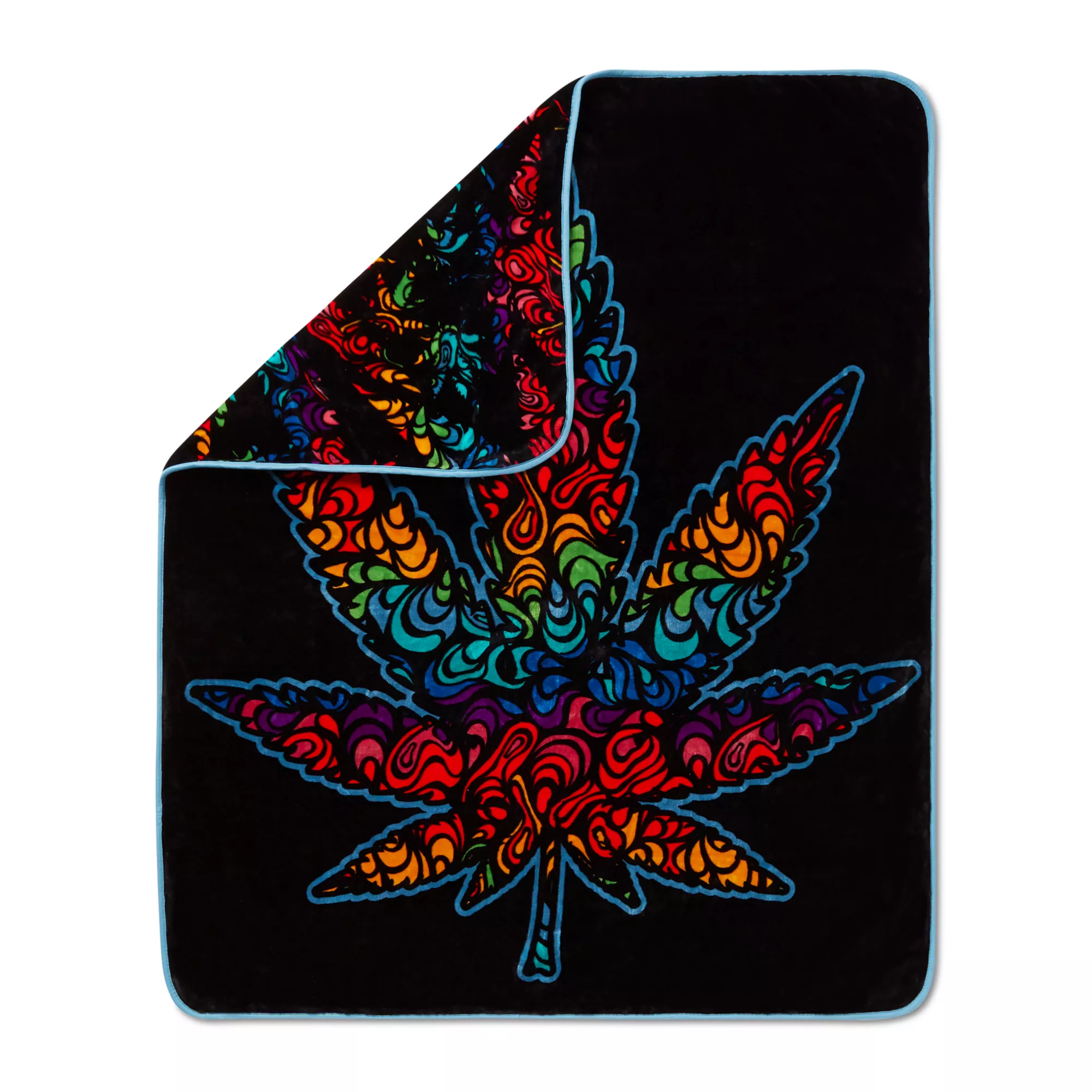 Trippy Leaf Fleece Blanket at Spencer's