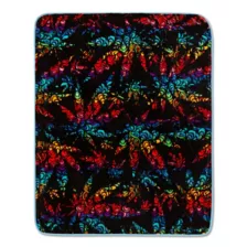 Trippy Leaf Fleece Blanket at Spencer's
