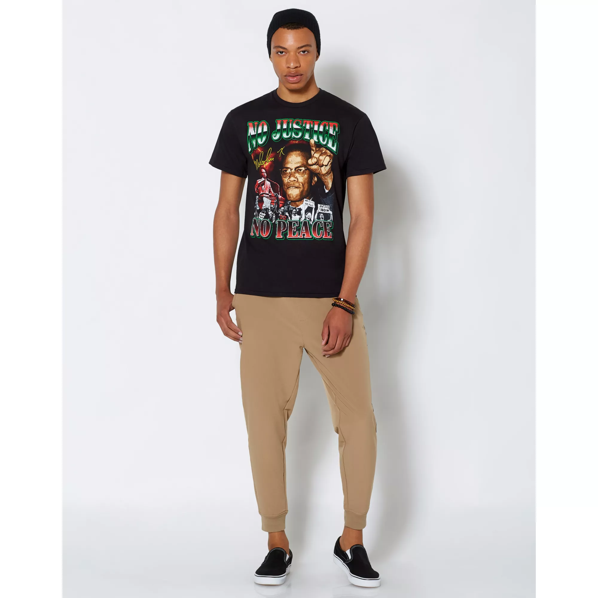 No Justice No Peace Malcolm X T Shirt at Spencer's