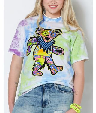 Tie Dye Dancing Bear T Shirt - Grateful Dead