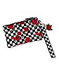 Checkered Rose Wristlet