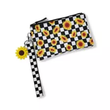 Checkered Sunflower Wristlet at Spencer's