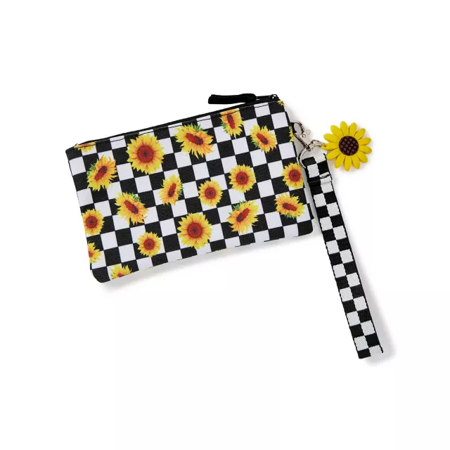 Checkered Sunflower Wristlet at Spencer's
