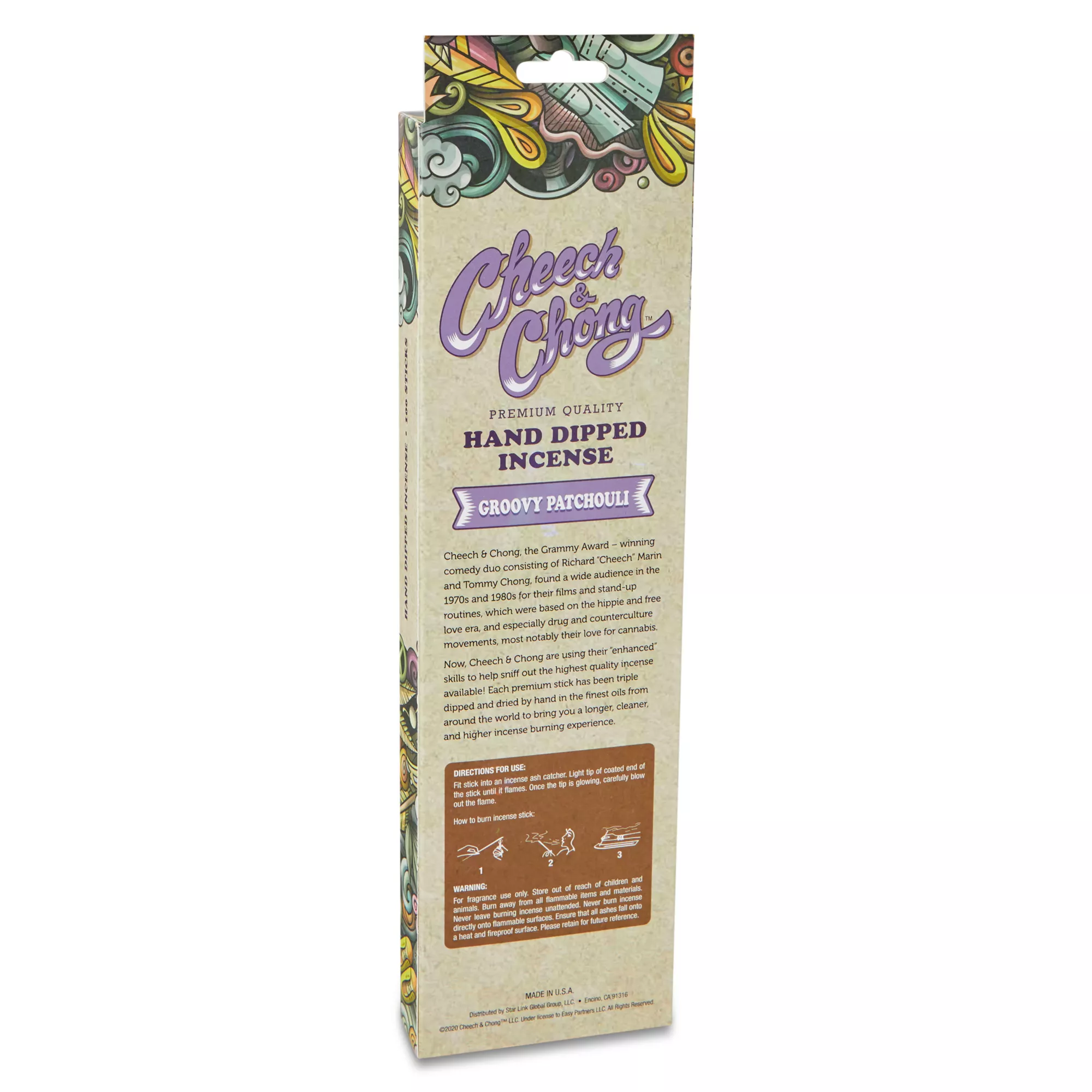 Groovy Patchouli Incense Sticks 100 Pack - Cheech and Chong