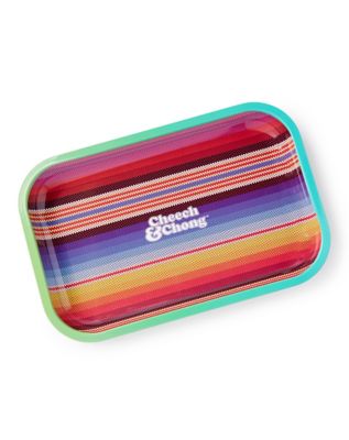 Striped Cheech and Chong Rolling Tray