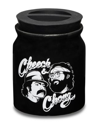 Cheech & Chong Glass Jar Gold Script Pop Top Jar - BC Smoke Shop