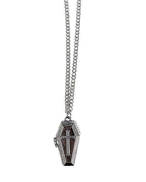 Cross Coffin Locket Chain Necklace - Spencer's
