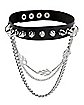 Spiked Flame Chain Collar Choker Necklace