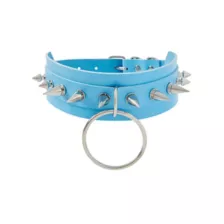 Spiked Blue O-Ring Collar Choker Necklace at Spencer's