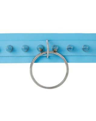 Spiked Blue O-Ring Collar Choker Necklace