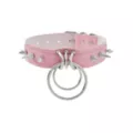 Spiked Pink O-Ring Collar Choker Necklace at Spencer's