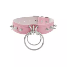 Spiked Pink O-Ring Collar Choker Necklace at Spencer's