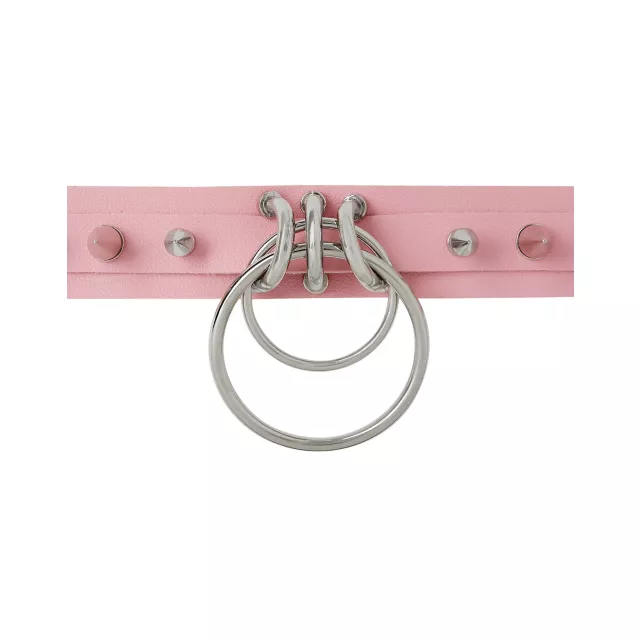 Spiked Pink O-Ring Collar Choker Necklace at Spencer's
