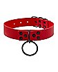 Red O-Ring Collar Choker Necklace