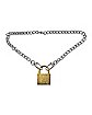 Gold Padlock Chain Choker Necklace