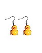 Rubber Duck Fishhook Dangle Earrings - 18 Gauge