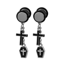 Black Coffin and Cross Dangle Fake Plugs – 18 Gauge at Spencer's