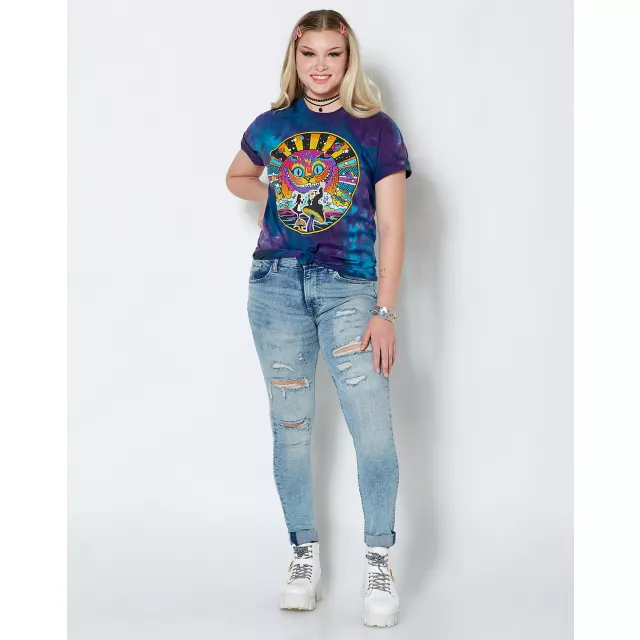 Tie Dye Cheshire Cat T Shirt at Spencer's