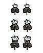 Multi-Pack Round CZ Black Stud Earrings – 20 Gauge