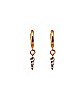 Goldtone Huggie Dangle Earrings - 18 Gauge