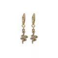 CZ Goldtone Snake Huggie Hoop Dangle Earrings - 18 Gauge at Spencer's