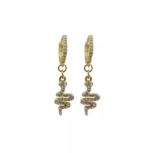 CZ Goldtone Snake Huggie Hoop Dangle Earrings - 18 Gauge at Spencer's