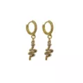 CZ Goldtone Snake Huggie Hoop Dangle Earrings - 18 Gauge at Spencer's