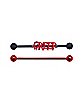 Multi-Pack Red and Black Creep Industrial Barbells 2 Pack – 14 Gauge