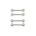 Multi-Pack Pave Titanium Nipple Barbells 2 Pair – 14 Gauge at Spencer's