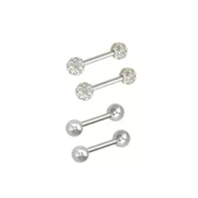 Multi-Pack Pave Titanium Nipple Barbells 2 Pair – 14 Gauge at Spencer's