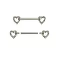Clear CZ Heart Nipple Barbells at Spencer's