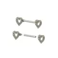 Clear CZ Heart Nipple Barbells at Spencer's