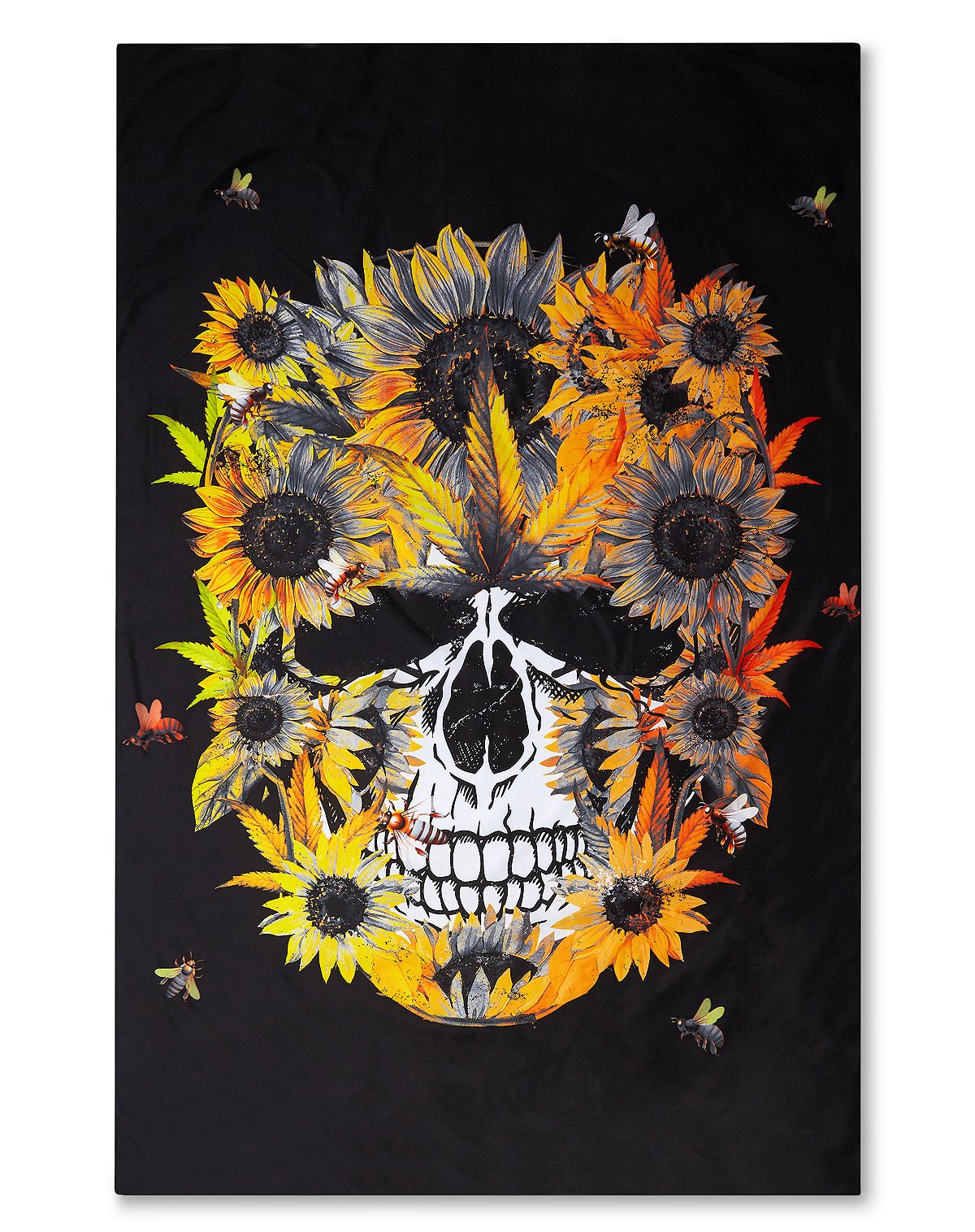 Sunflower Skull Tapestry