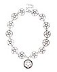 Silver Plated Pentagram Choker Necklace