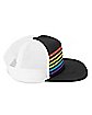 Rainbow Striped Snapback Hat