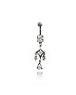 CZ Triangle Dangle Belly Ring – 14 Gauge