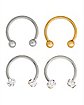 Multi-Pack Goldplated and Silvertone CZ Horseshoe Rings 4 Pack - 16 Gauge