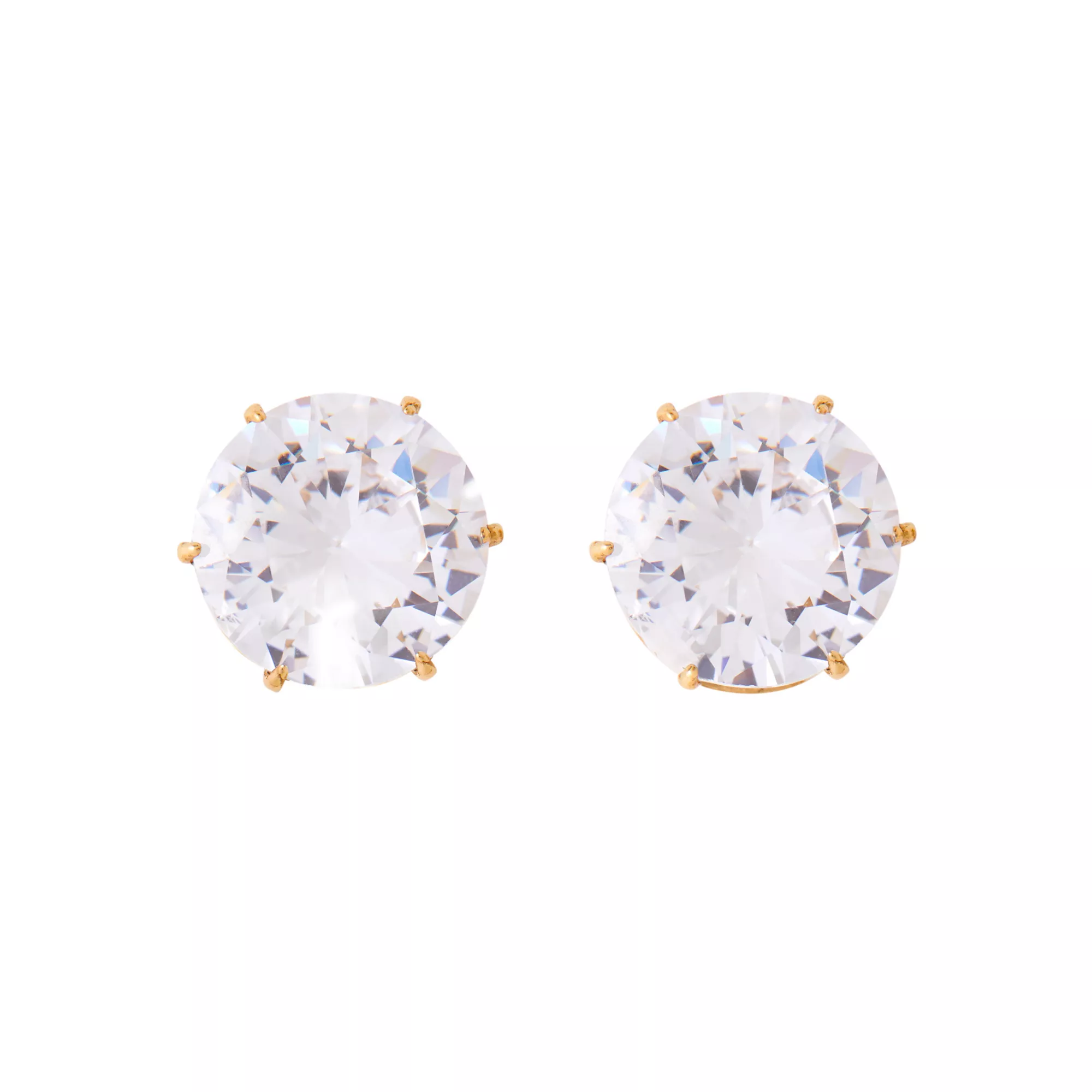 Round CZ Goldplated Stud Earrings – 20 Gauge at Spencer's