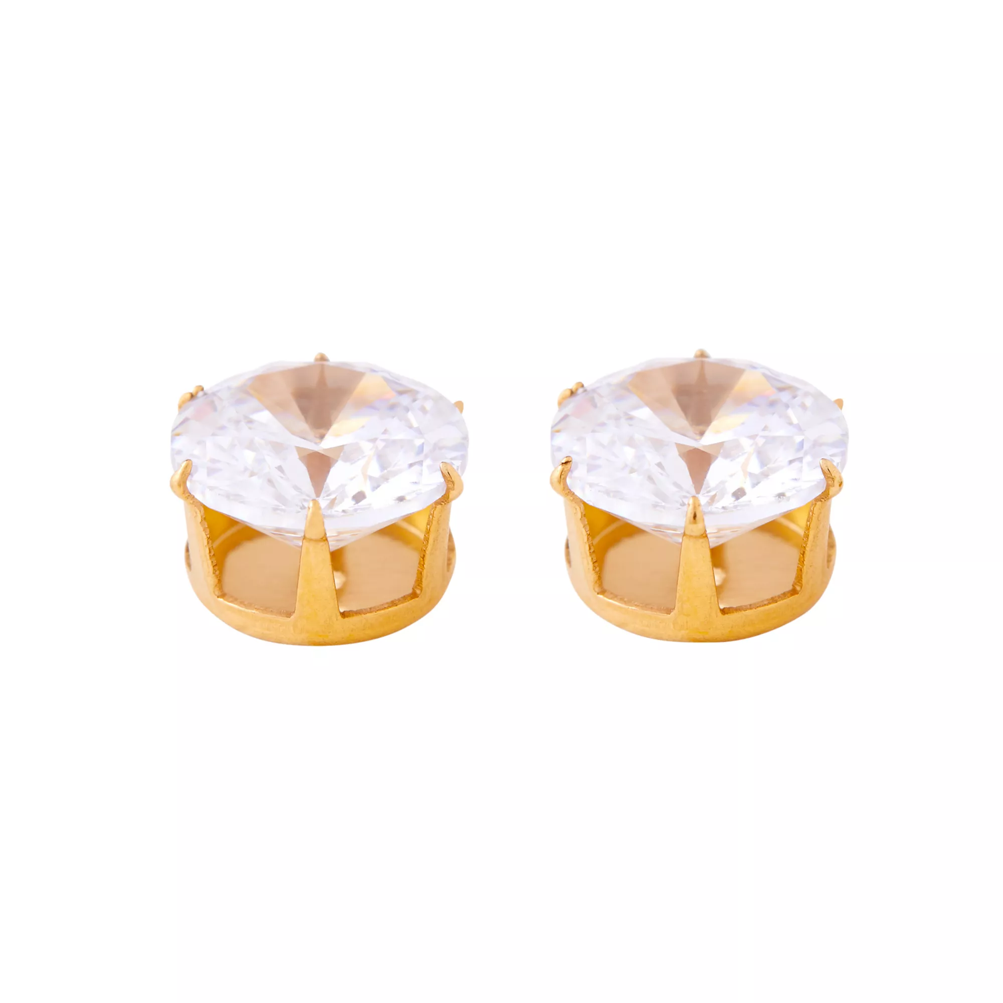Round CZ Goldplated Stud Earrings – 20 Gauge at Spencer's