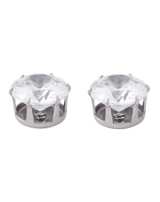 Round CZ Stud Earrings – 20 Gauge