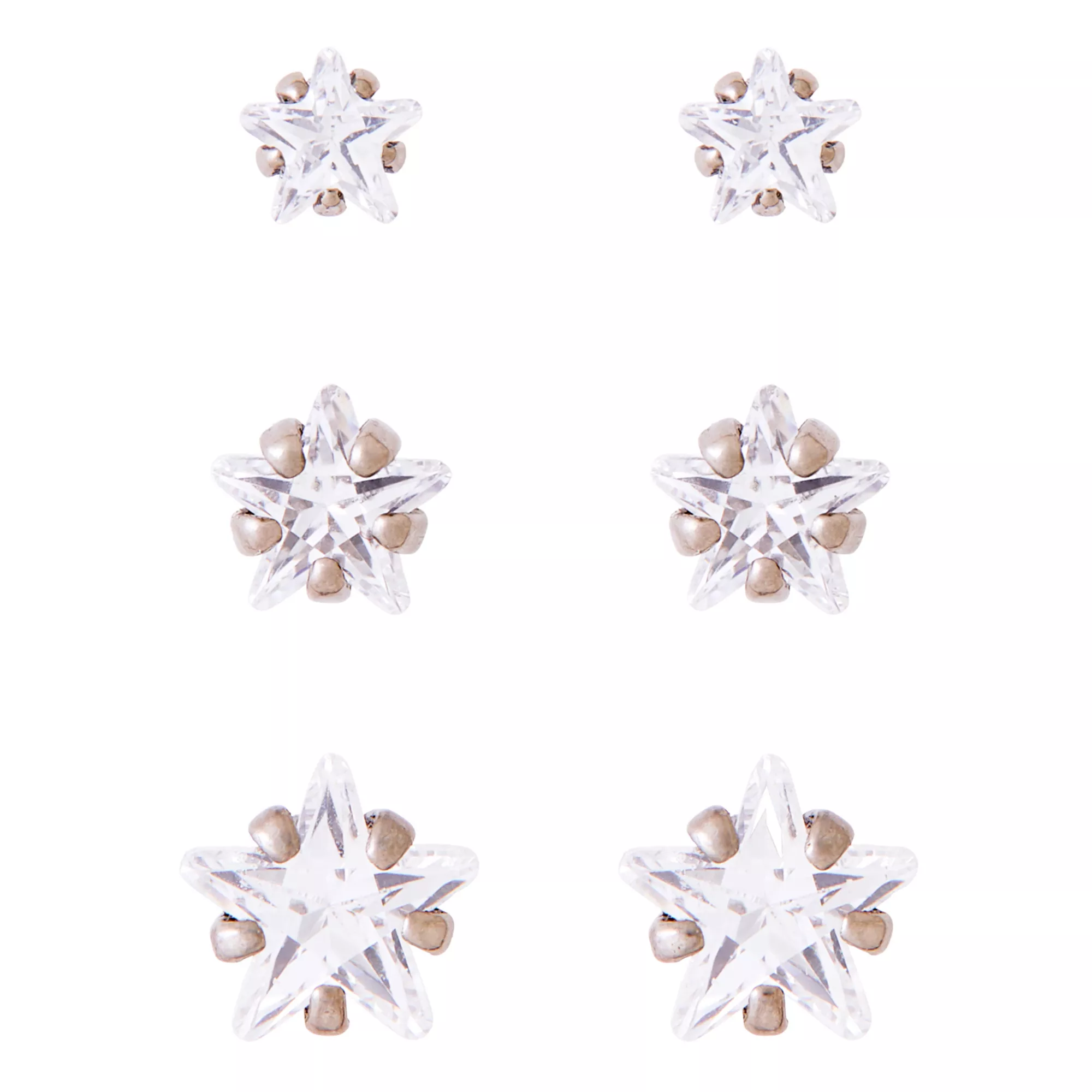 Multi-Pack CZ Titanium Stud Earrings – 3 Pair at Spencer's
