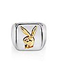 Goldtone Playboy Bunny Ring - Size 9