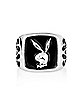 Black Playboy Bunny Ring - Size 8