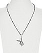 Clear CZ Playboy Bunny Rope Necklace