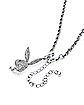 Clear CZ Playboy Bunny Rope Necklace