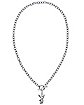 Clear CZ Playboy Bunny Toggle Dangle Necklace